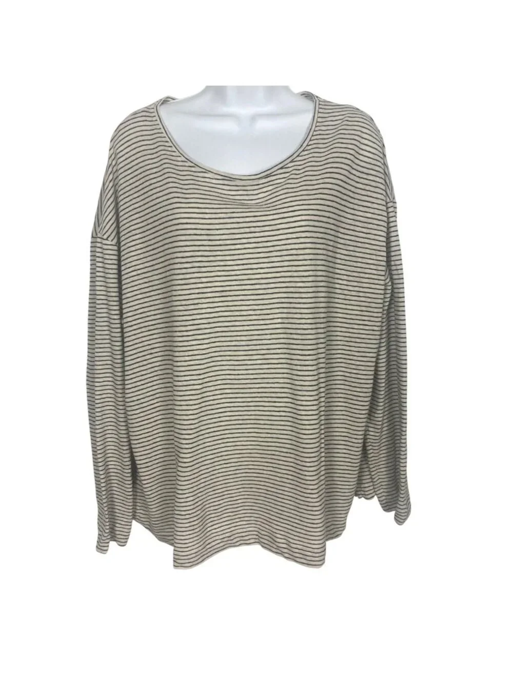 John Lewis Partners Striped Cotton Linen Top Womens 16 Nautical Lightweight